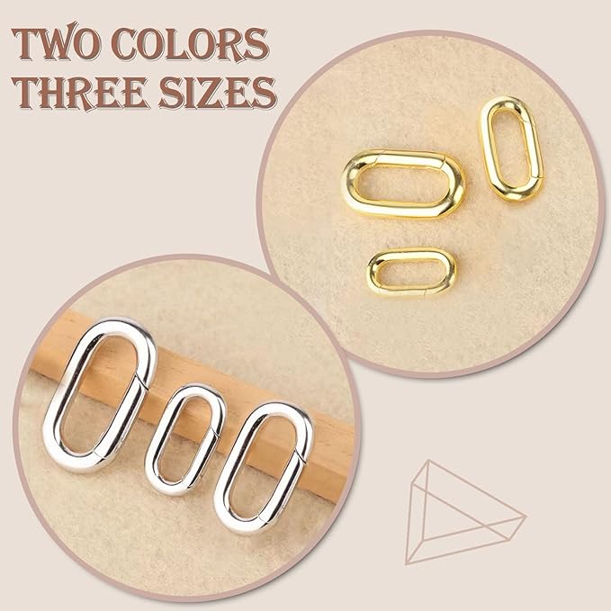 OHINGLT 10Pcs Carabiner Clip Pendant Clasps – Silver Necklace Clasp and Closures, Bracelet Charm Connector for Women