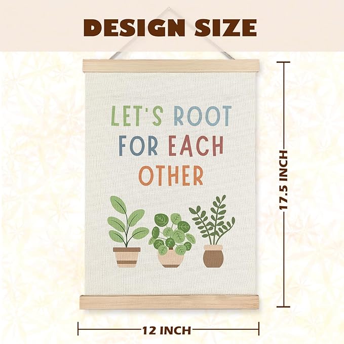 LUVADIAN Let's Root for Each Other Poster Hanger Frame - Motivational Wall Art Prints Decor for Classroom Homeschool Playroom, Boho Classroom Decor, Kids Playroom Decor, 12x16 Inches