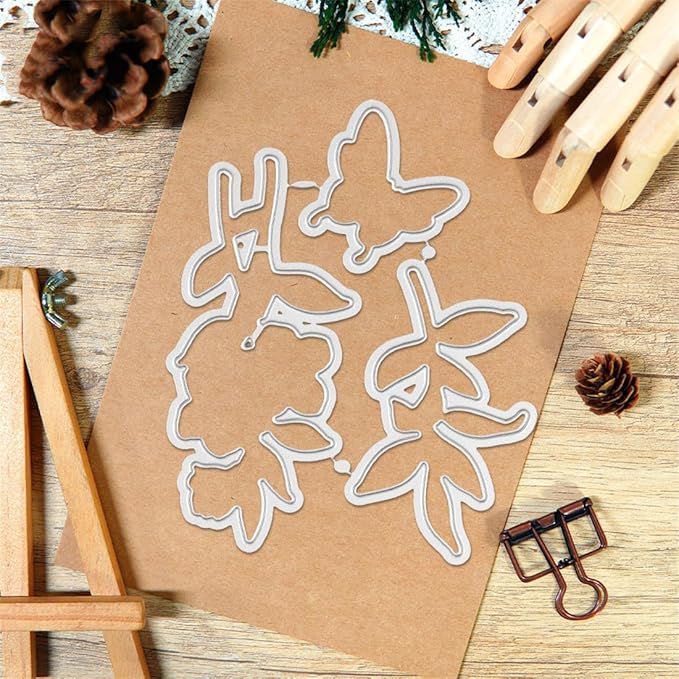 Morning Glory Butterfly Stamps and Cutting Dies for Card Making DIY Transparent Silicone Clear Stamp and Metal Die Cuts Sets for Scrapbooking Paper Greeting Cards Decor Seals Craft Supplies
