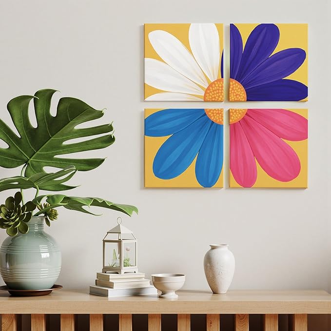 Small Canvas Boards for Kids Painting 56Pcs of 5x5, 6x6, 8x8, 10x10 inch Flat Square Canvas Panels, 100% Cotton White Acrylic Watercolor Paint