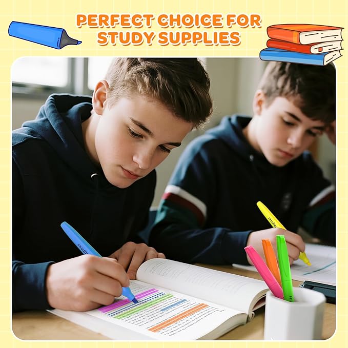 150 Pack Highlighters Assorted Colors Bulk - Chisel Tip No Bleed Dry-Quickly Markers Set for Office Classroom Supplies, Back to School Gifts for Students Teachers