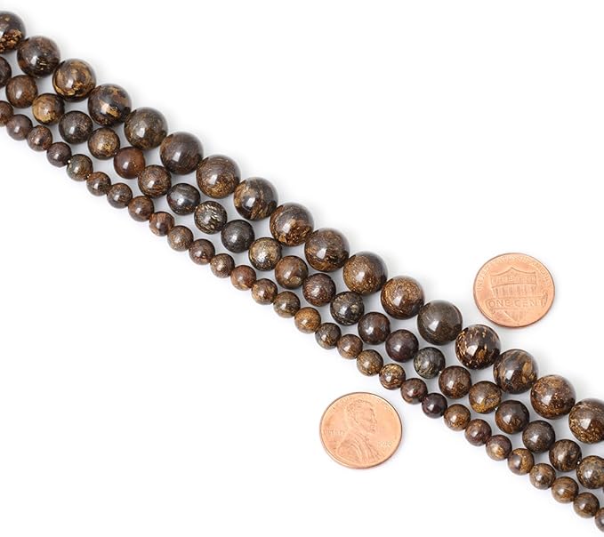35PCS 10mm Natural Bronzite Gemstone Round Loose Beads for Jewelry Making DIY Handmade 1 Strand 15"