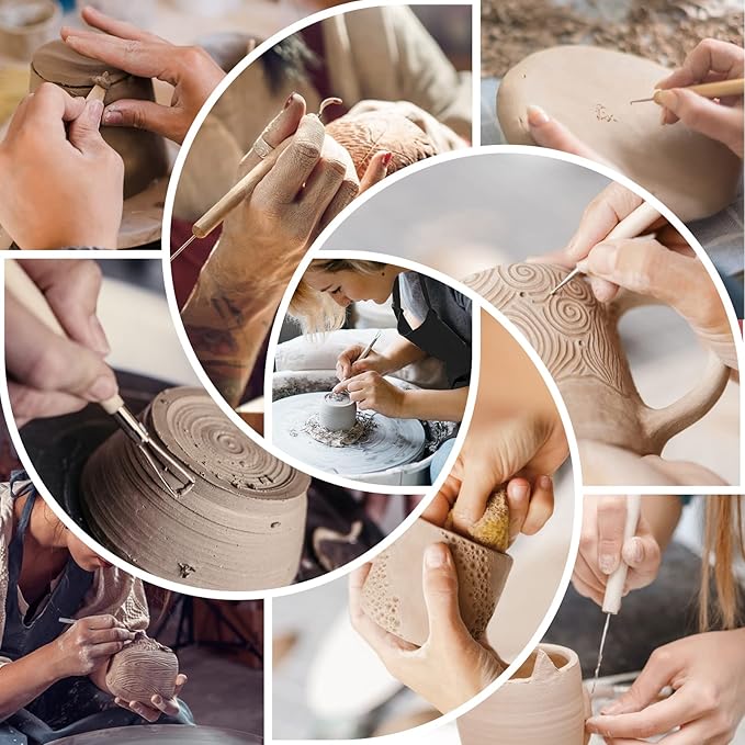 Yagugu Pottery Supplies Clay Tools for Sculpting, 39Pcs Basic Wood Ceramics Carving Polymer Clay Tool Supplies kit Supplies for Kids Adults and Artists Modeling Shaping Building for Art&Craft Gifts
