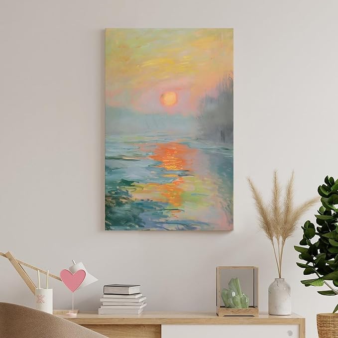 Vintage Canvas Wall Art Monet Impressionist Oil Painting Print Sunrise Living Room Decor_upscayl_4x_realesrgan-x4plus Art Poster Canvas Painting Decor Wall Print Photo Gifts Home Modern Decorative Pos