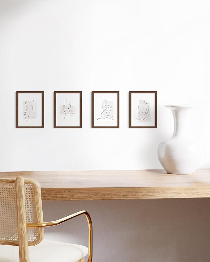 Haus and Hues 5x7 Walnut Oak Wood Photo Frame Set of 15 - Mini Picture Frames Bulk Gallery Set - Premium Bulk Picture Frames 5x7 for Stylish Photo Gallery Wall Frame Set - Ideal for Home & Office