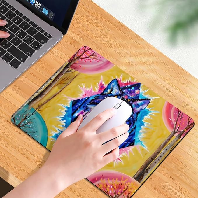 Blue Wolf Texture Mouse pad, Square Waterproof and Anti Slip Mouse pad for Office laptops