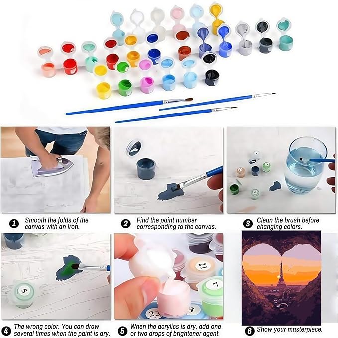 Paint by Numbers Kit for Adults, Elfita Strange Landscape Adult Paint by Number Kits On Canvas, DIY Acrylic Oil Number Painting Kits for Beginners, Color by Numbers for Home Wall Decor 16x20Inch