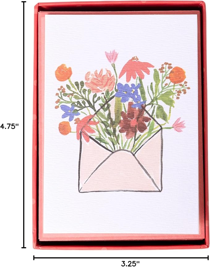 Graphique Flower Envelope Cards | Pack of 16 Cards with Envelopes | Blank Inside | All Occasion Greetings | Family and Friends | Boxed Set | 3.25" x 4.75"