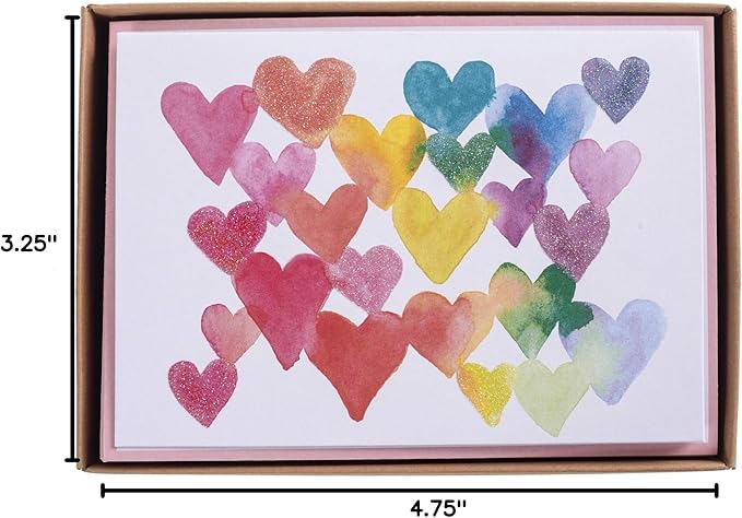 Graphique Boxed Cards, Love in Color – Includes 16 Cards with Matching Envelopes and Storage Box, Cute Stationery Made on Durable Cardstock, Cards Measure 3.25” x 4.75”