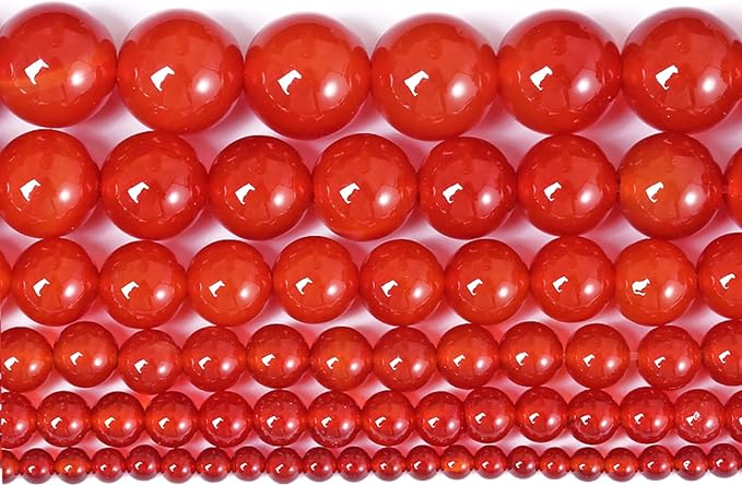 10MM 38PCS Natural Stone Red Agate Loose Beads for Jewelry Making DIY Bracelet Semi Precious 1 Strand
