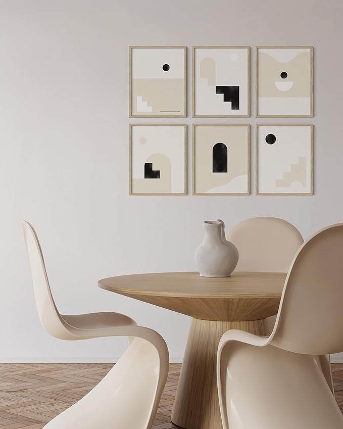 HAUS AND HUES Beige Oak Wood 12x16 Picture Frame - Modern Wood Wall Art Display - Lightweight 12x16 Frame for Art Prints, Photos, Posters - Ready-to-Hang Vertically & Horizontally (Set of 6)