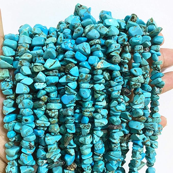 Gemstone Chips Natural Green Turquoise 3-5mm Healing Crystals Waist Bracelets Necklace Kit Irregular Stone DIY Crafts Design Jewelry Making Approxi 32 inch