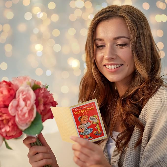 Eaasty 48 Sets Mini Vintage Valentines Day Cards with Envelopes Cute Valentine's Day Greeting Cards Assortment Retro Couple Love Postcards for Adults Lovers Boyfriend Girlfriend (Cute)