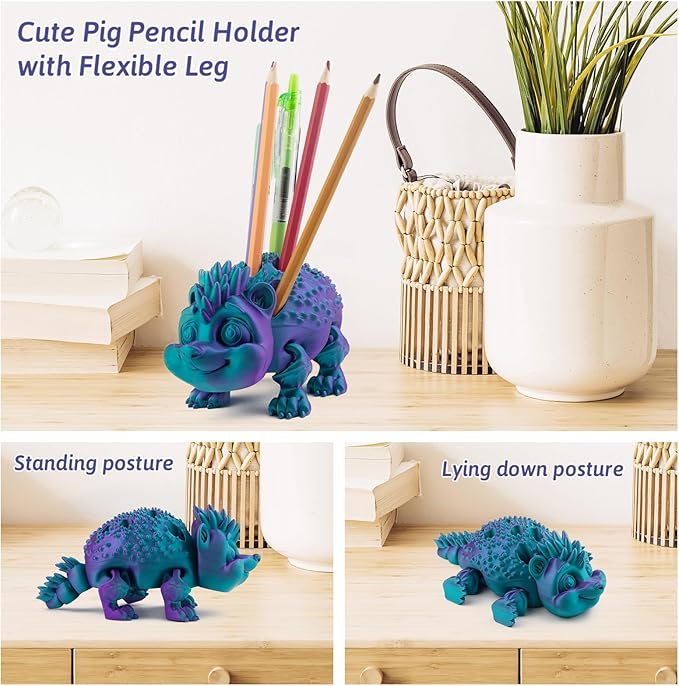 Creative Cute Porcupine Shaped Pen Pencil Holder, Pen Holder for Desk Office Decor Home Office School Desk Docoration Ideal Gifts for Boys Girls