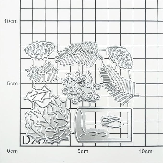 DzIxY Christmas Candle Pinecone Metal Cutting Dies for Card Making Kit Embossing Paper Die Cuts Scrapbook Machine Stencils Storage Pockets Supplies