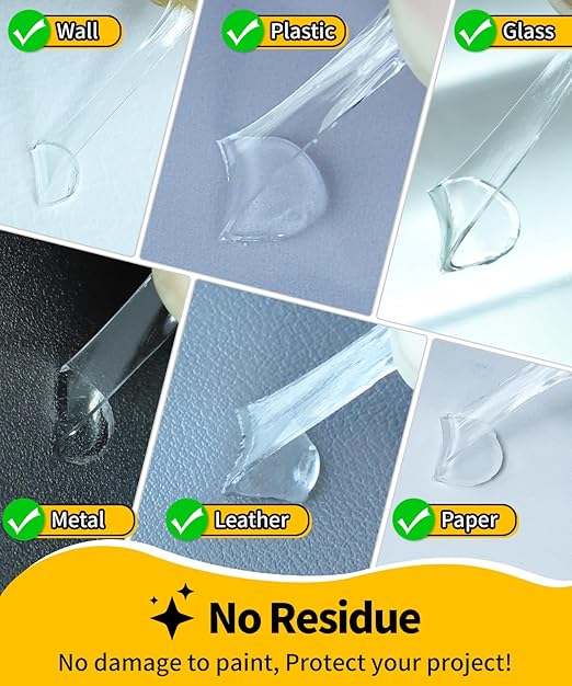 Upgraded Removable Mounting Putty with Pull Tab, Double Sided Adhesive Dots, No Trace Tape Sticky Tack Dots for Picture Crafts, 320 Pcs 0.31" x 0.51"
