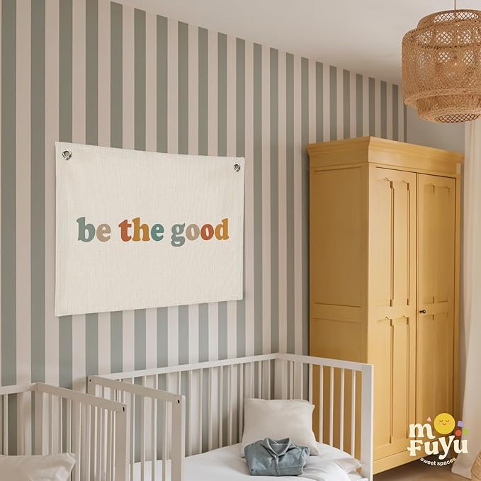 Boho Kid Room Decor Canvas Banner,Motivational Wall Decor,Be The Good Wall Hanging Banner Flag Decor for Nursery, Baby Room, Playroom, Wall Decor for Baby Boys Girls Kids - 30x20 Inch