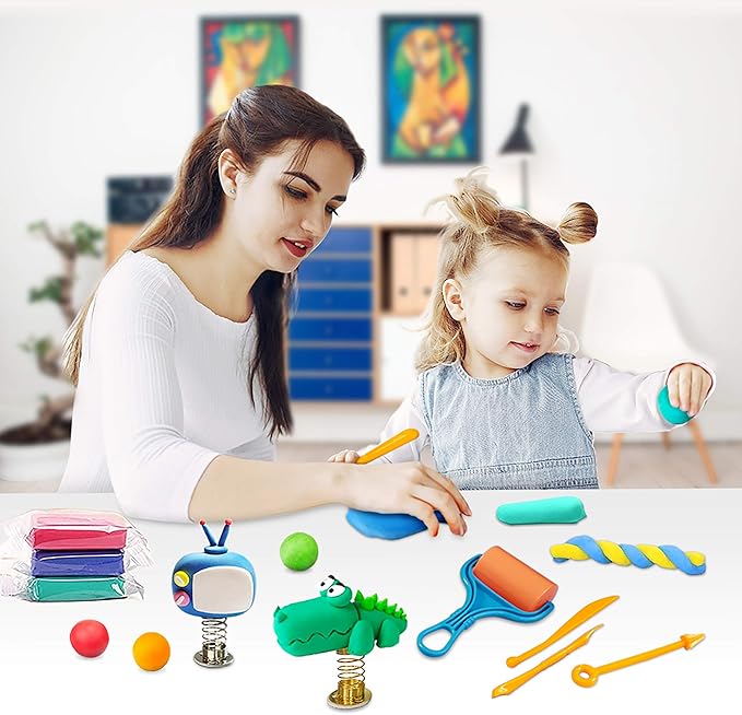 ESSENSON Air Dry Clay 50 Colors, Modeling Clay for Kids, DIY Molding Magic Clay for with Tools, Gifts for Age 3-12 Years Old Boys Girls Kids