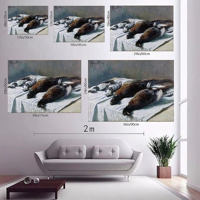 40+ Monet Famous Print Posters Still Life with Pheasants And Plovers by Claude Monet Impressionism Canvas Posters Print Wall Art Bedroom Office Room Decor Gift Frame 16×24inch(40×60cm)