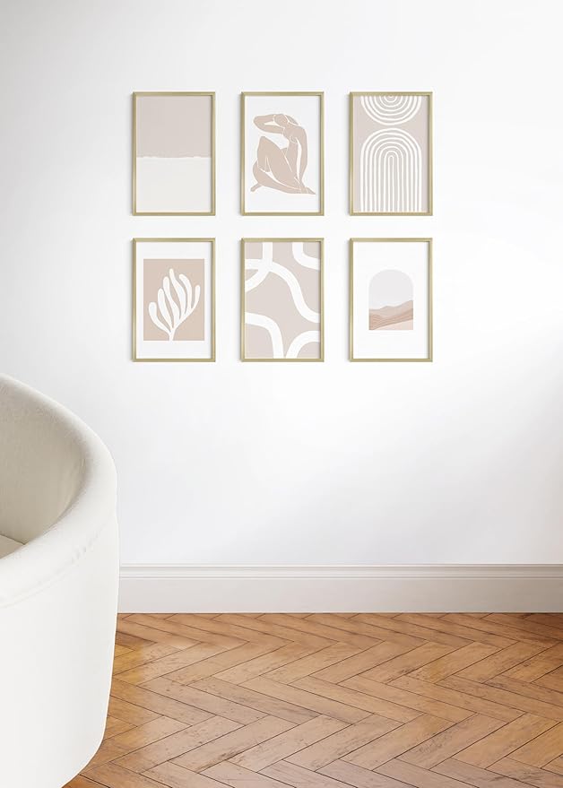 HAUS AND HUES 11x17 Gold Metal Picture Frames - Features Premium Aluminum, Vertical & Horizontal Hang, Shatterproof Plexiglass - Perfect for Home, Room, Office (11x17 in, Gold, Set of 25)
