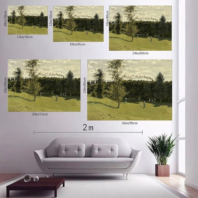 CFIOZYOS 40+ Monet Famous Print Posters Train Dans La Campagne by Claude Monet Impressionism Canvas Poster Wall Art Print Bedroom Decor Office Room Kitchen Decor Gift Unframe 20×30inch(50×75cm)
