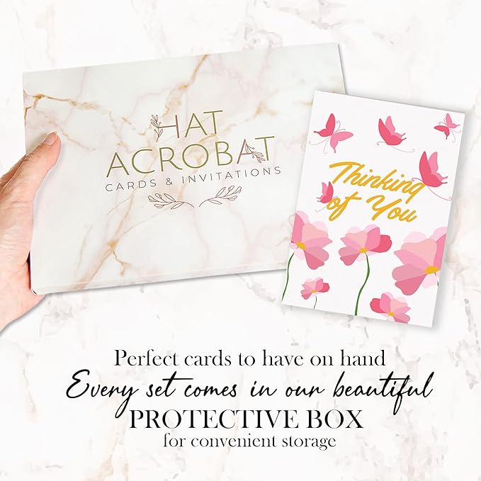 Thinking of You Cards with Envelopes - 24 Thinking of You Greeting Cards with Unique Designs and Inspiring Words - The Perfect Encouragement Cards to Send to a Close Friend, Relative or Loved One (24)