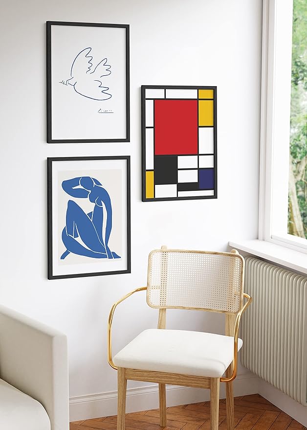 HAUS AND HUES 20x30 Black Oak Frame Set of 3 - Large Poster Holders for Wall & Gallery