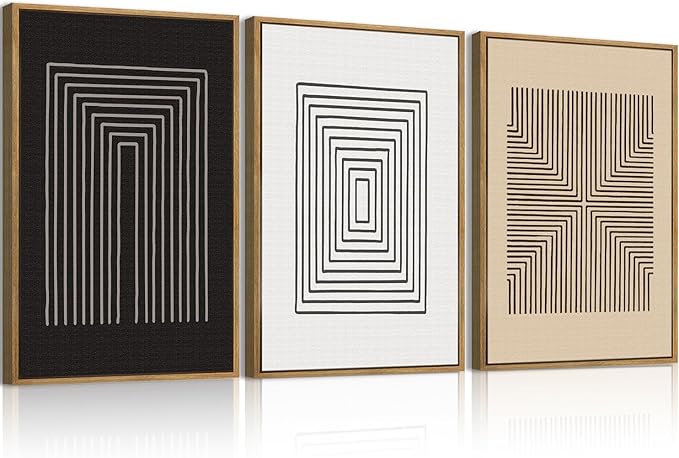 Anyzal Modern Wall Art Minimalist Neutral Wall Decor Large Abstract Artprints 24x36 Inch Set of 3 for Living Room Bedroom Office