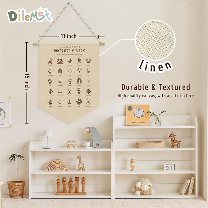 Boys Room Decor,Woodland Nursery Decor,Woodland Classroom Decor Wall Hanging Linen Pennant Banner for Classroom,Boys Girls Room Decor,Nursery Playroom Bedroom