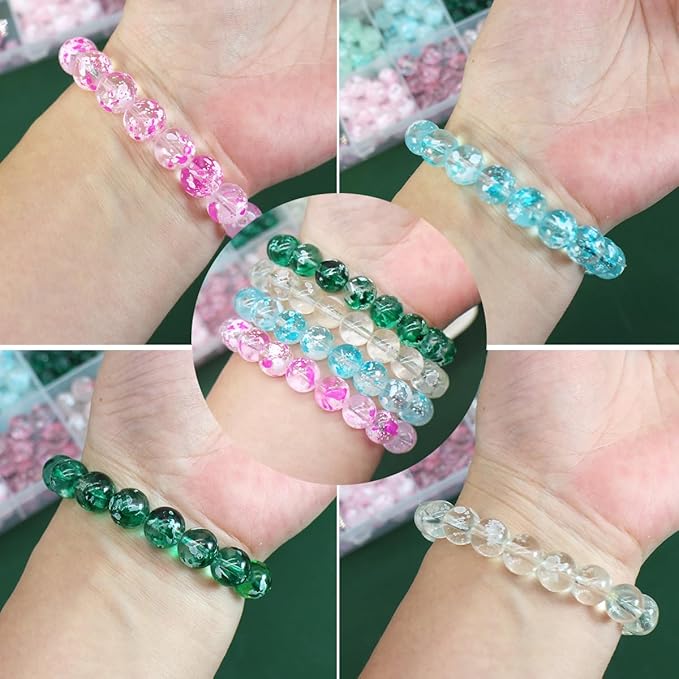 Pamir Tong 10mm Colored Glass Beads for Jewelry Making-700pcs Round Smooth Beads Spacer Bracelet Loose Beads Accessories for Making Earring, Necklaces, DIY Crafts & Gifts #366
