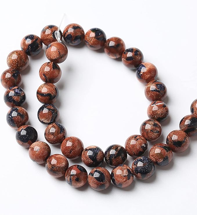 60pcs 6mm Starry Bicolor Sandstone Beads Natural Round Loose Spacer Beads for Jewelry Making DIY Bracelets Crystal Energy Healing Power Stone (6mm, Bicolor Sandstone Beads)
