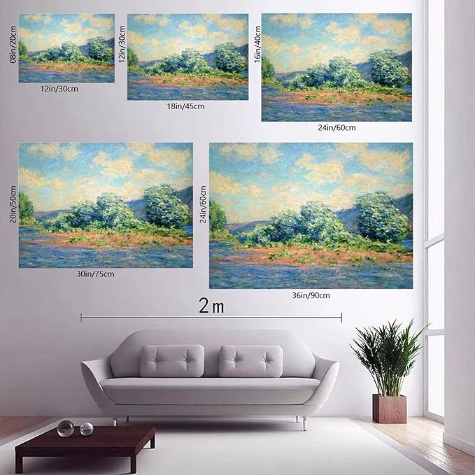 CFIOZYOS 40+ Monet Famous Print Posters The Seine at Port-Villez by Claude Monet Impressionism Poster for Teen Boys Room Wall Art Canvas Painting Print Unframe 12×18inch(30×45cm)