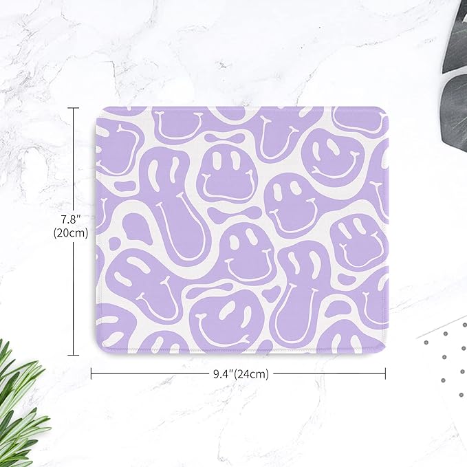 Seorsok Square Mouse Pad Cute Retro Smiley Hippie,Office Home Personalized Premium-Textured Mouse Mat Design,Waterproof Mousepad,Non-Slip Rubber Base Computer Mouse Pads for Wireless Mouse