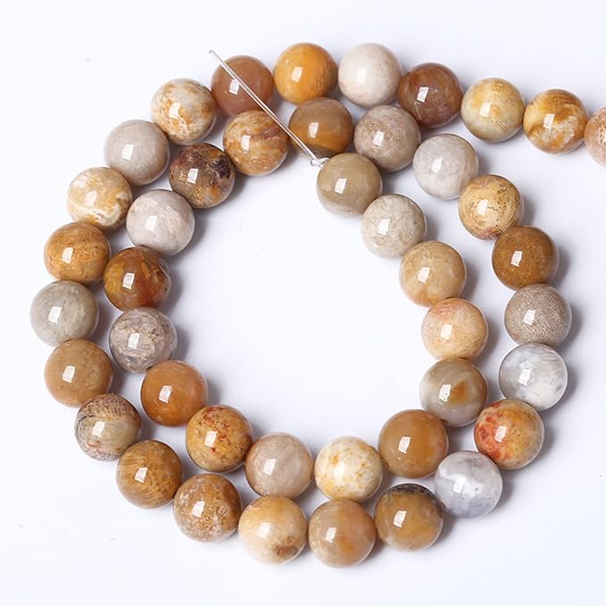 120PCS 6MM Natural Stone Coral Jade Chrysanthemum Beads for Jewelry Making DIY Bracelet