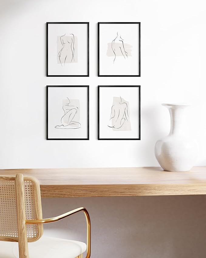 HAUS AND HUES 8.5x11 Black Metal Picture Frames - Features Premium Aluminum & Hanging Hardware, Shatterproof Plexiglass - Ideal for Home, Room, Office (8.5x11 in, Black, Set of 25)