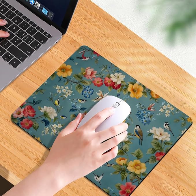 Flowers Texture Mouse pad, Square Waterproof and Anti Slip Mouse pad for Office laptops