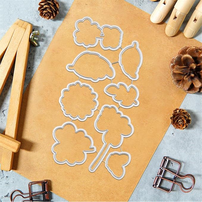 Ladybug Four-Leaf Clover Stamps and Cutting Dies for Card Making DIY Transparent Silicone Clear Stamp and Metal Die Cuts Sets for Scrapbooking Paper Greeting Cards Decor Seals Craft Supplies