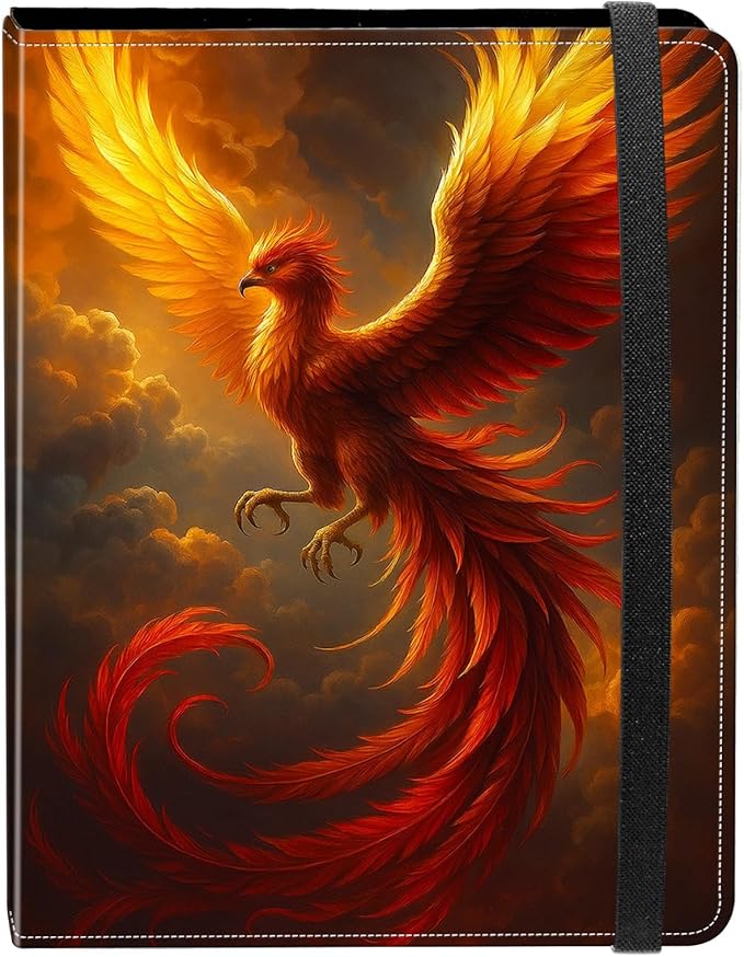 Photo Album 4x6-120 Photos Capacity,PU Leather Cover with Elastic Band,High Definition Waterproof PP Pages for Family Wedding Anniversary Baby Record,Phoenix Flame Bird
