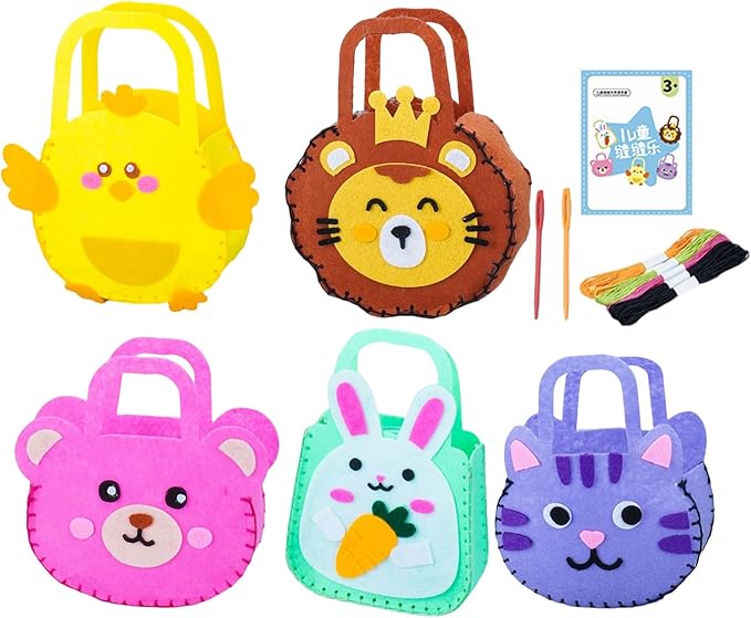 Sewing - Handbag Childrens Sewing Kits | Educational DIY Crafting Set | Sewings Handbag Set | for Beginners Girls Craft Lovers DIY Enthusiasts Birthday Classroom Activity Homeschooling