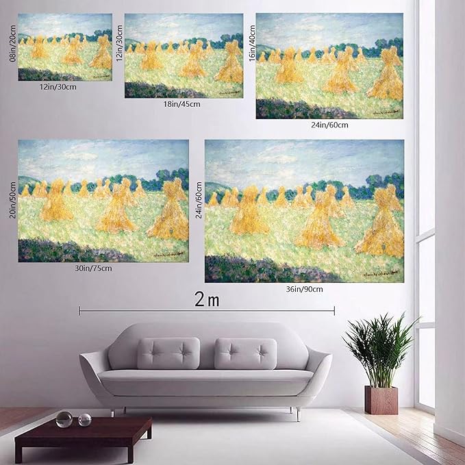 40+ Monet Famous Print Posters The Young Ladies of Giverny, Sun Effect by Claude Monet Impressionism Canvas Art Poster And Wall Art Picture Print Modern Family Bedroom Decor Posters Frame 20×30inch(50