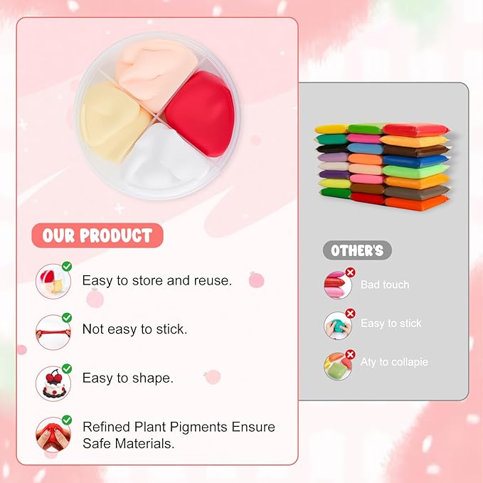 Air Dry Clay Kits for Kids-Modeling Magic Clay,16 Animals DIY Molding Clay Art Crafts Set,Ultra Light & Soft, Safe & Non-Stick with Sculpting Tools & Tutorials, Unique Gifts for Boys & Girls (Dessert)