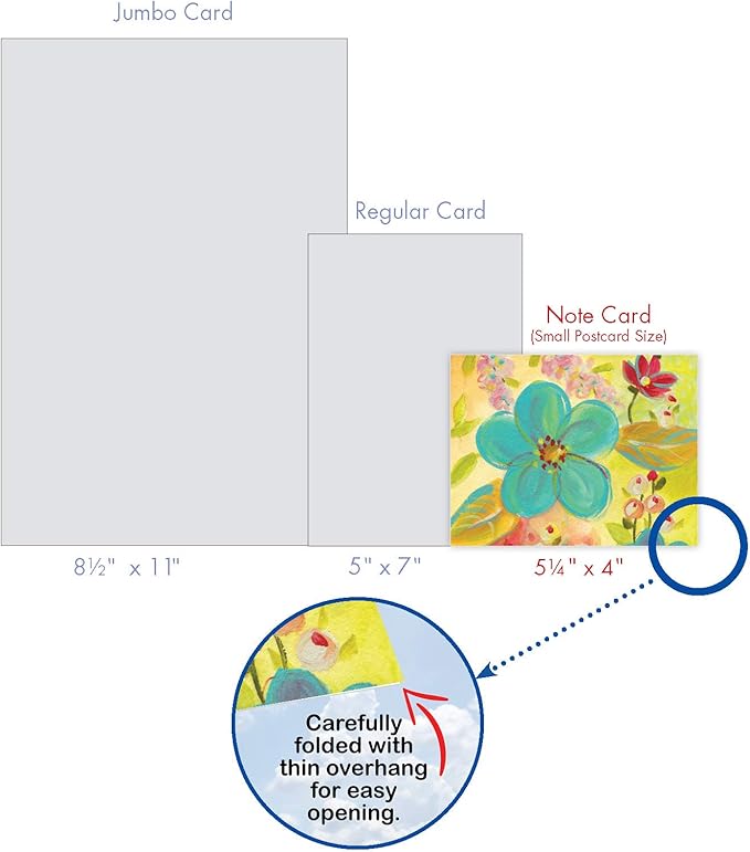 The Best Card Company - 10 Assorted Flower Cards Blank for Women (4 x 5.12 Inch) - All Occasion Floral Greetings Boxed - Summer Flowers M3741OCB-B1x10