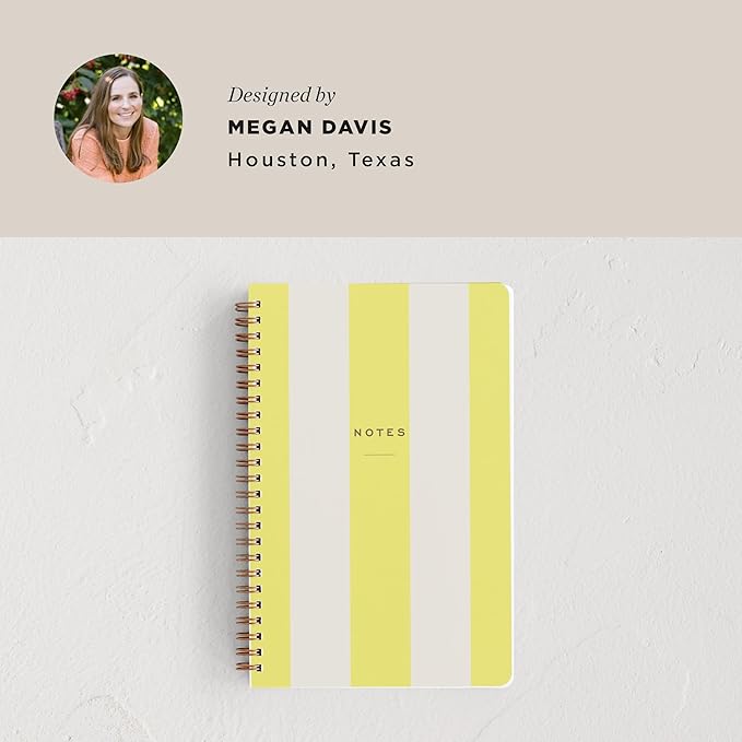 Minted Campania Notebook, Writing Journal for Notes & Journaling, Durable Paper Cover, Modern, Colorful & Simple Spiral Bound Journal Notebook with 160 Lined Pages, 5.5" x 8.5"