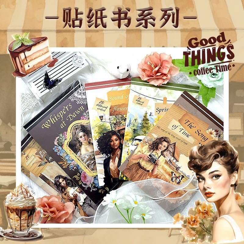 Alideco 20pcs Vintage Scrapbook Stickers Europe and The United States Figure Flowers Sticker Book for Adults Sticker journaling Stickers for Scrapbooking (xiaokayike) - Image 7