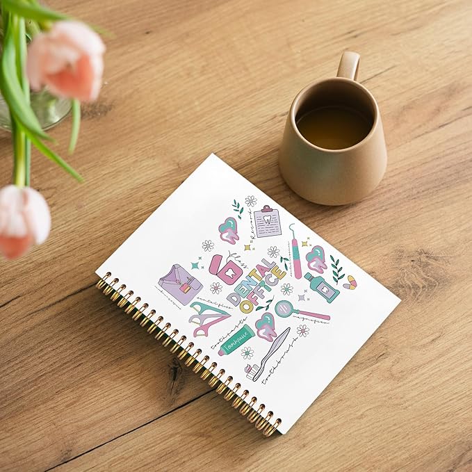 WUCHJ Dentist Gifts Notebook, Dental Hygienist Assistant Gifts Journal, Dental Doodle Spiral Notebook Journal for Note Taking, Dentist Office Supplies, 5.5x8.3 Inch