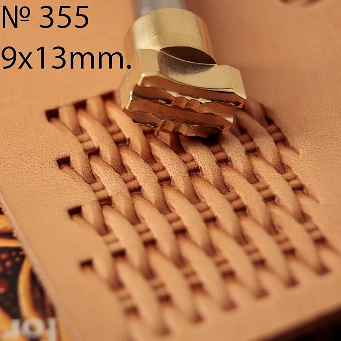 DandS ltd Leather Stamp Tool, Basket Weave, Professional Steel Craft Tool for Leatherworking, Embossing, Carving & Stamping Leather Projects, Belts Wallets & DIY Projects Compatible with Mallet #355