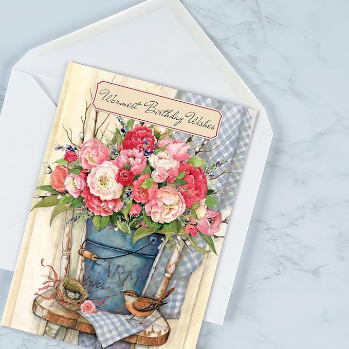 Current Birthday Wishes Greeting Card Value Pack - Set of 20, 10 Unique Designs, Large 5 x 7 Inch Cards, Sentiments Inside, Envelopes Included