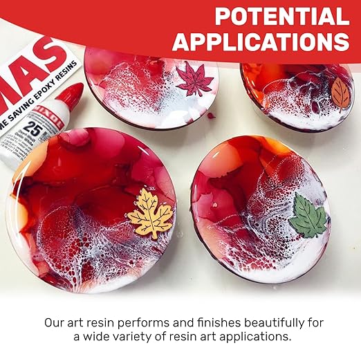 MAS Epoxies Art Pro Epoxy Clear Kit 1-Gallon (0.5-Gal Resin and 0.5-Gal Hardener) Low Viscosity and Enhanced UV Resistance, Ideal for Jewelry Making, Flower Preservation, and Other Resin Crafts
