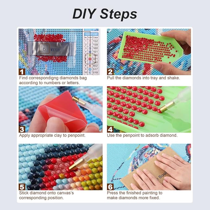 Acudotr Diamond Painting Kits for Adults, 5D DIY Cat Diamond Art Kits for Beginners, Full Drill Diamond Painting Kits for Home Wall Decor, 12x12 Inch