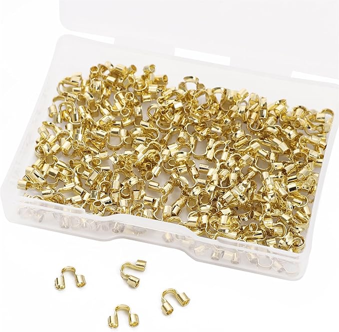 14K Gold Plated U Shape End Caps 6x5mm 200pcs for Jewelry Making Findings
